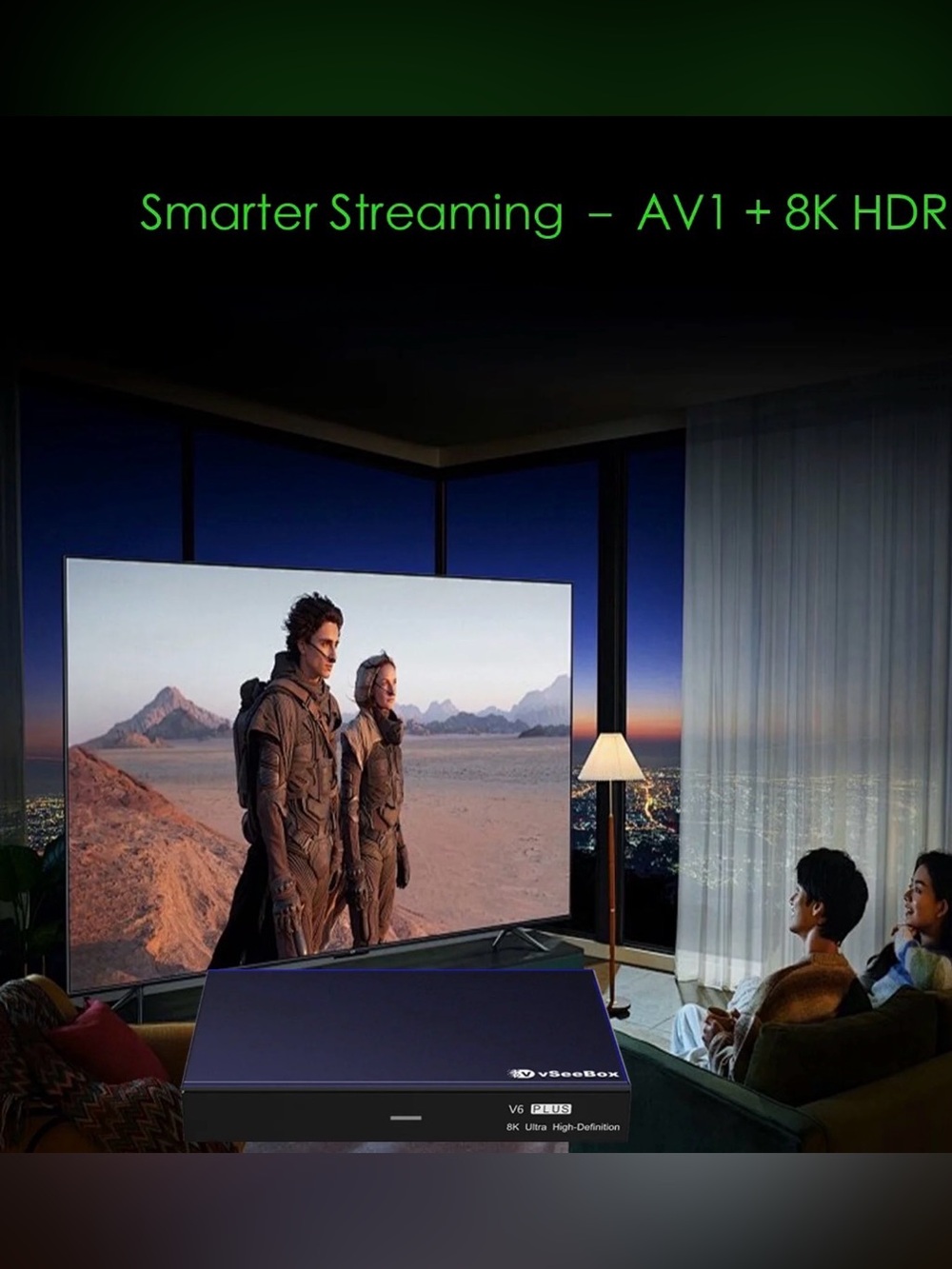 vSeeBox V6 Plus Voice Control 8K HDR Split-Screen Mode WiFi 6 New Upgrade - Picture 3 of 5